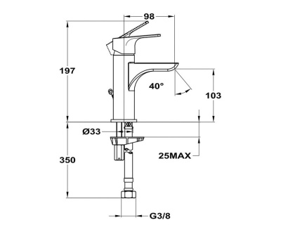 107 TREND PLUS  Смеситель каскад для умывальника, с металлическим донным клапаном MOFEM 