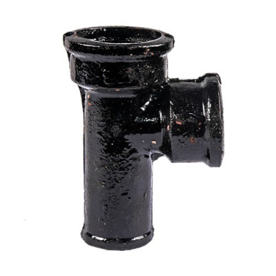Тройник чугунный канализационный Ø 50х50х90° ч/к чёрный ГОСТ 6942-98