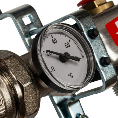 Комплект коллекторный блок с запорными клапанами STOUT 1"х3 вых x 3/4" SMS 0912 000003 нерж.сталь