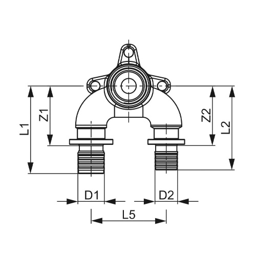 TECEflex Водорозетка проходная, закругленная 20 х 1/2'' х 16 708607