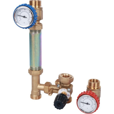 Насосная группа с 3-х ходовым приводным смесителем 3/4" без насоса в изоляции SDG-0007-002001 STOUT