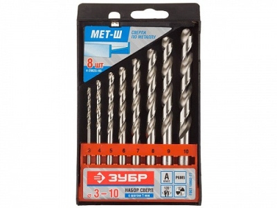 Набор сверел по мет. ЗУБР "ЭКСПЕРТ" Сталь Р6М5,угол заточки 135 8 шт.уп.
