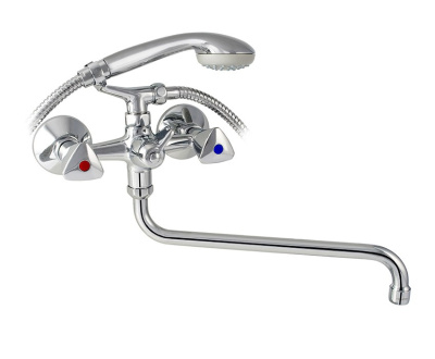 604 Е NOVA  Смеситель для ванны-умыв. излив 300 мм. с держат. с классической кран-буксой MOFEM