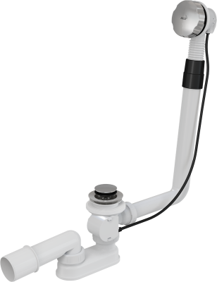 Сифон для ванны автомат 1.1/2"х40 A550K Alcaplast металл, донный клапан/реш. перелива(Металл/Металл)