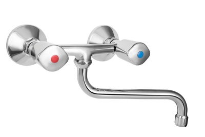 301 КОМЕТА   Смеситель для мойки, настенный, излив 200 мм. с классической кран-буксой MOFEM 