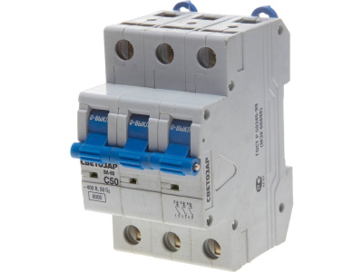 Автоматический выключатель СВЕТОЗАР, 3 полюсный, 50А,400 В,6Ка,тип расцепления "С"