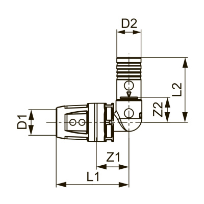 Уголок соединительный 90* с фитингом 25х25 PPSU             TECElogo-Push 8711125