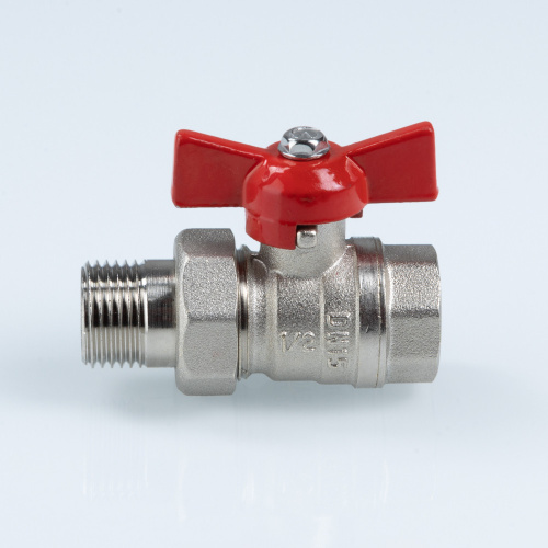 Кран шаровый со сгоном ГОСТ Р 59553-2021, Бабочка рукоятка 1/2" вн.-нар. VALTEC  VT.127.N.04