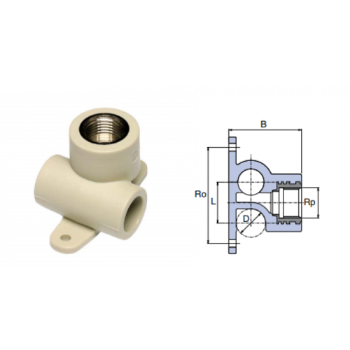 ТРОЙНИК с внутр. резьбой и креплением 25x1/2" SNKP02520X