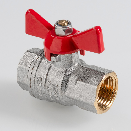 Кран шаровый ГОСТ Р 59553-2021, Бабочка рукоятка 1/2" вн.-вн. VALTEC  VT.417.N.04
