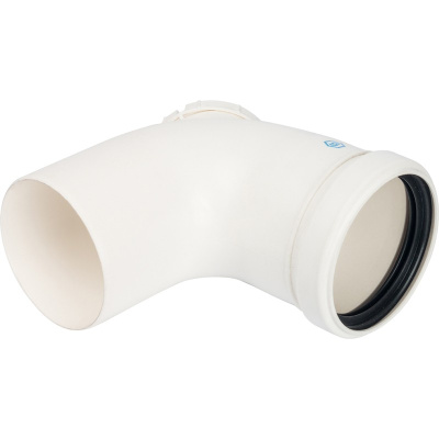 Угол для конденсационного дымохода 90° M-F Ø 80, м/п PP-FE с инспекцией STOUT