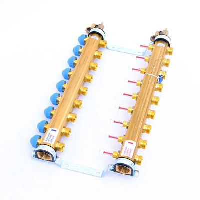 Коллекторная группа 1х 3/4" на 9 контуров с расходомерами HKV/T  WATTS теплый пол