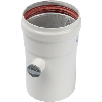 Элемент дымохода M-F Ø 80 L 125 мм п/м с ревизионным патрубком STOUT 