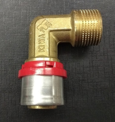 Угол 26 х 1" пресс TIEMME Наружная резьба Металлопластик 1651036 / 1654