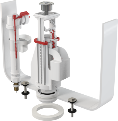 Комплект выпускной арматуры ALCAPLAST SA08ASK , 2-ур ,ниж. подкл. 3/8" , расход 3/6 л. резьб. латунь