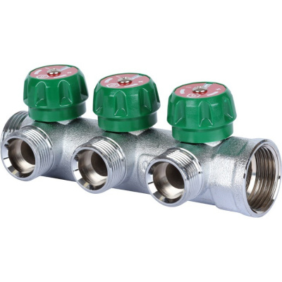 Коллектор хромированный 1" х 3 х 3/4" SMB-6850-013403 STOUT евроконус