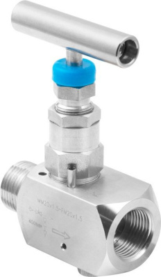 Клапан игольчатый для установки манометра  Внутренняя-Наружная резьба G1/2 нержавеющая сталь