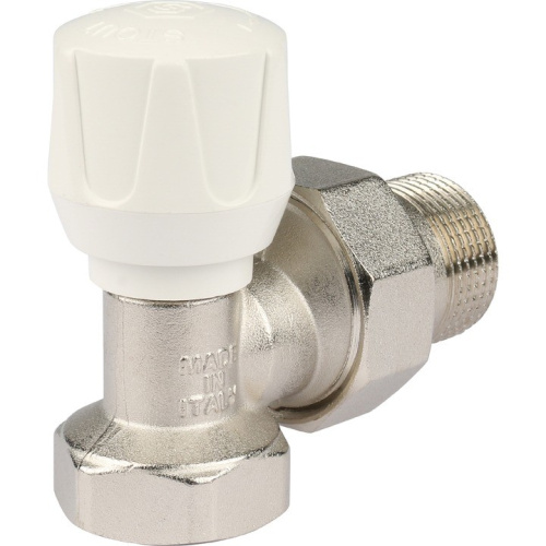 Ручной клапан угловой терморегулирующий  3/4" со сгоном. Резьба внут - нар  SVRS 2102 000020 