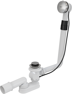 Сифон для ванны автомат 1.1/2"х40 A552K Alcaplast металл, донный клапан/реш. перелива(Металл/Металл)
