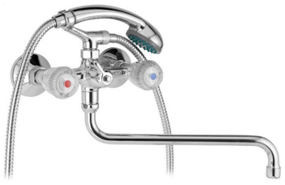 604 IRIS  Смеситель для ванны-умыв. излив 300 мм. с держат. с классической кран-буксой MOFEM