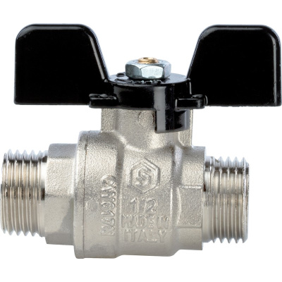 Полнопроходной шаровый кран   1,1/4" ручка бабочка резьба наружная - наружная STOUT 