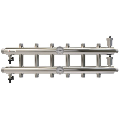 Распределительный коллектор 120 кВт 7 контуров 1,1/2х1 GK 40-7 AISI 304 ПроксиТерм