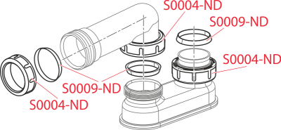 Гидрозатвор для ванн 1.1/2"х1.1/2" высота 95 мм A53-6/4"  Alcaplast