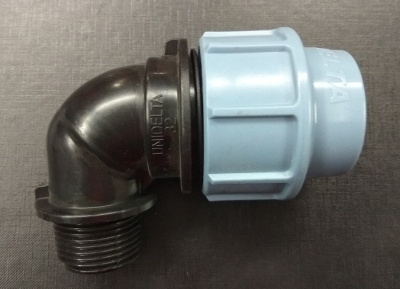 Угол (Отвод) 20 х 1/ 2" НАРУЖНАЯ резьба UNIDELTA компрессионный