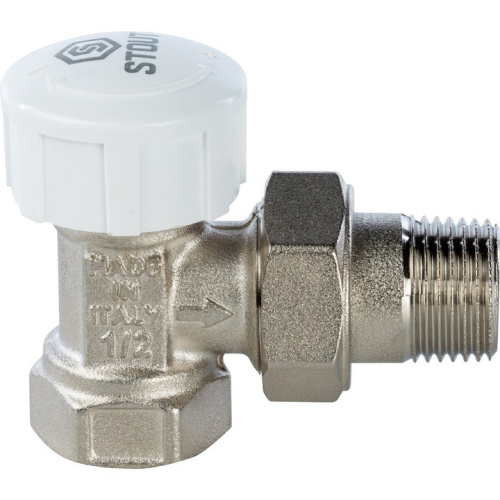 Клапан термостатический угловой 1/2" со сгоном. Резьба внут - нар  SVT 0002 000015 STOUT