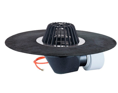 Кровельная воронкаHL64,1H DN75/110 с листвоуловителем, сполимербитумным полотном 500мм,с гориз. вып