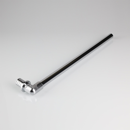 Угловой аксиальный фитинг с хромированной латунной трубкой короткий 20(2,8)х15 L 300 мм