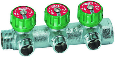 Коллектор 3 выхода 3/4"хМ24*19 Регулирующий FAR FK 3850 C34