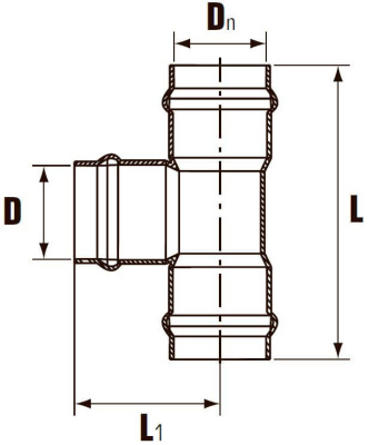 Тройник раструбный напорный НПВХ  DN Ø 110 х 110 x 45°  Хемкор           