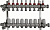 Коллекторный блок с регулировочными клапанами и расходомерами 1"х9 вых. 3/4" Нар.р. TeRma (TRm)