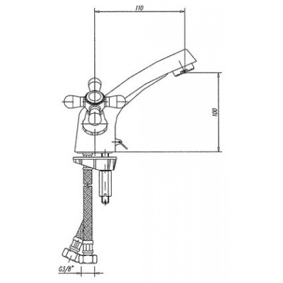 100 IRIS CER  Смеситель для умывальника, с литым изливом110мм с керамической кран-буксой MOFEM