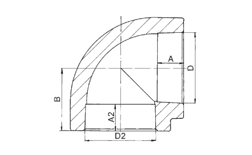 Угол DN 20 * 90 полипропиленовый FV-Plast Чехия (серый)          202020