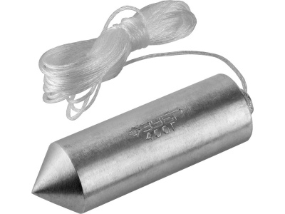 Отвес строительный со шнуром  ЗУБР МАСТЕР , 500г, в пластиковом контейнере.