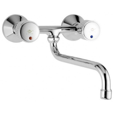 306 STELLA CER  Смеситель для мойки, настенный, излив 125 мм. с керамической кран-буксой MOFEM