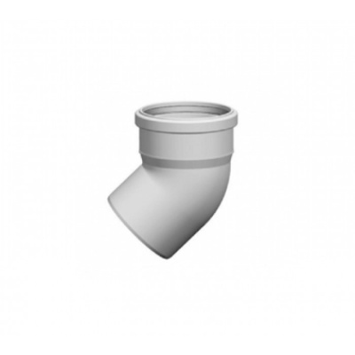 Отвод канализационный DN 50x15° мм белый бесшумный Синикон КОМФОРТ