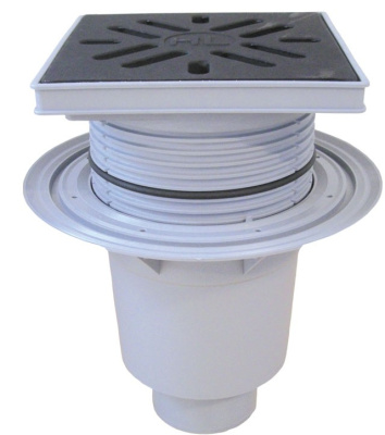 HL616W/1 DN 110 решетка чугун 226х226мм Трапы PERFEKT,  Гидразатвор  вертикальный выпуск