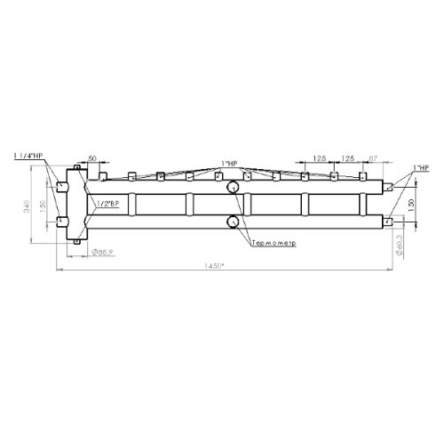 Коллектор с гидрострелкой 85 кВт 6 контуров 1,1/4х1 GSK 32-5.1 AISI 304 ПроксиТерм