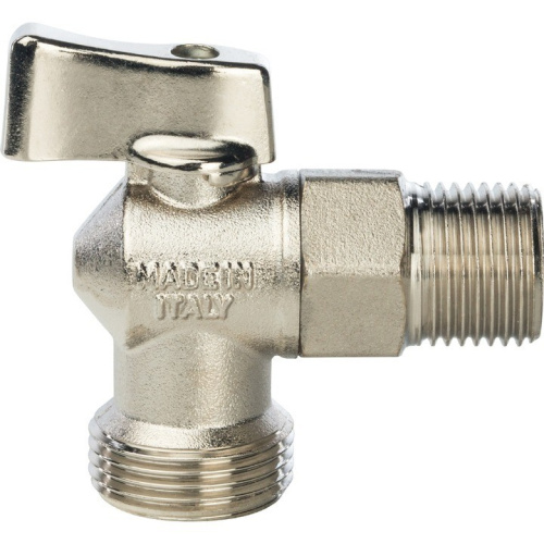 Кран шаровой  угловой  1/2"x3/4" резьба наружная - наружная STOUT SVB-0059-001234