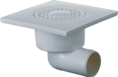 Трап горизонтальный 100х100, Д50 белый