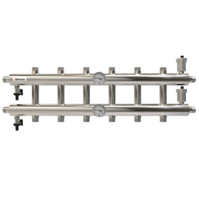 Распределительный коллектор 60 кВт 7 контуров 1х1 GK 25-7 AISI 304 ПроксиТерм