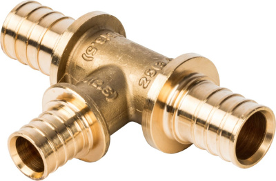 Тройник аксиальный 25х25х25  STOUT надвижной д.труб  PE-Xa/EVOH и  PE-Xc/Al/PE-Xc SFA-0013-000025