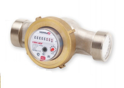 Норма СВК25Х L160 Ду25 муфтовый счетчик холодной воды с американками (КМЧ) 1" НР  