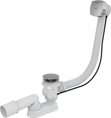 Сифон для ванны автомат 1.1/2"х40 A51CRM Alcaplast хром, донный клапан/реш. перелива(Пласти/Пластик)
