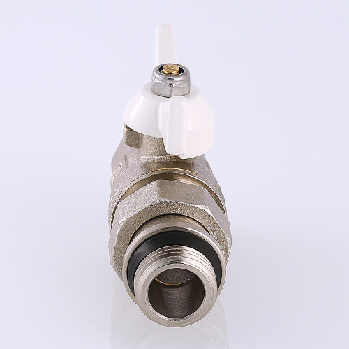 Кран шаровый BASE с полусгоном 3/4" вн.-нар. белая рукоятка c доп. уплотнением VALTEC VT.227.NRW.05