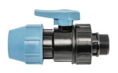 Кран шаровый компрессионный 25 х 3/4" Наружная резьба PN16 UNIDELTA