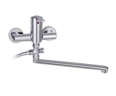 603 MODE  Смеситель для ванны-умыв. с плоским изливом 300мм с настенным держ.  MOFEM 